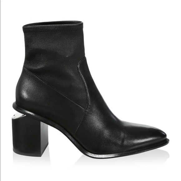 Alexander Wang Shoes - Alexander Wang Anna Rhodium leather sock boot 39